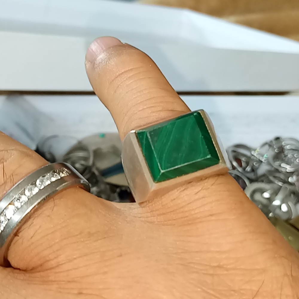 Fancy Solid Silver Ring - image 1